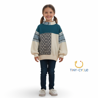 Título: Chaleco Patchwork Azul Ártico
