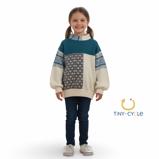 Título: Chaleco Patchwork Azul Ártico