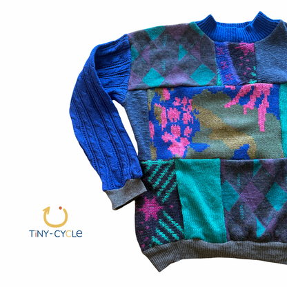 Chaleco Patchwork Azul Eléctrico