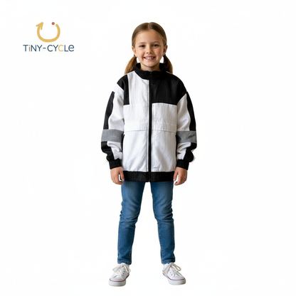 Chaqueta/Cortaviento Retro Blanca/Negro