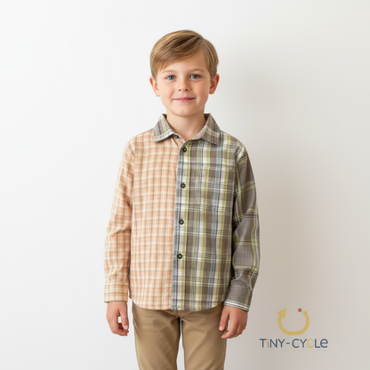 Camisa Re-cuadro Beige