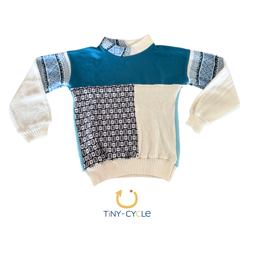 Título: Chaleco Patchwork Azul Ártico