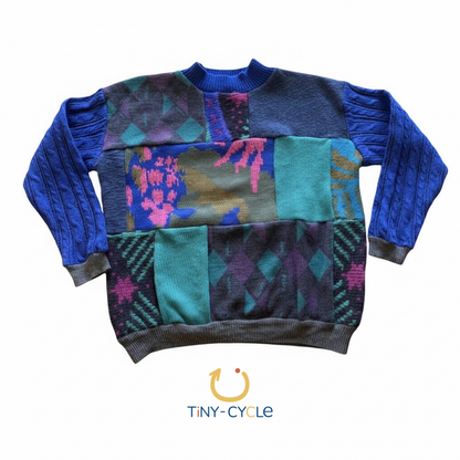 Chaleco Patchwork Azul Eléctrico